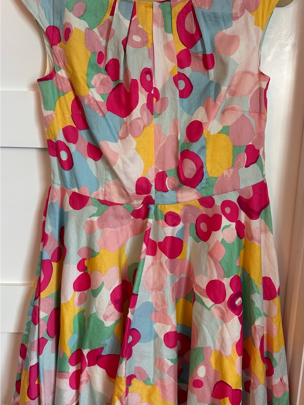 Boden-Almost New! Multi-Color Floral Fit & Flare Dress - Pink Accent